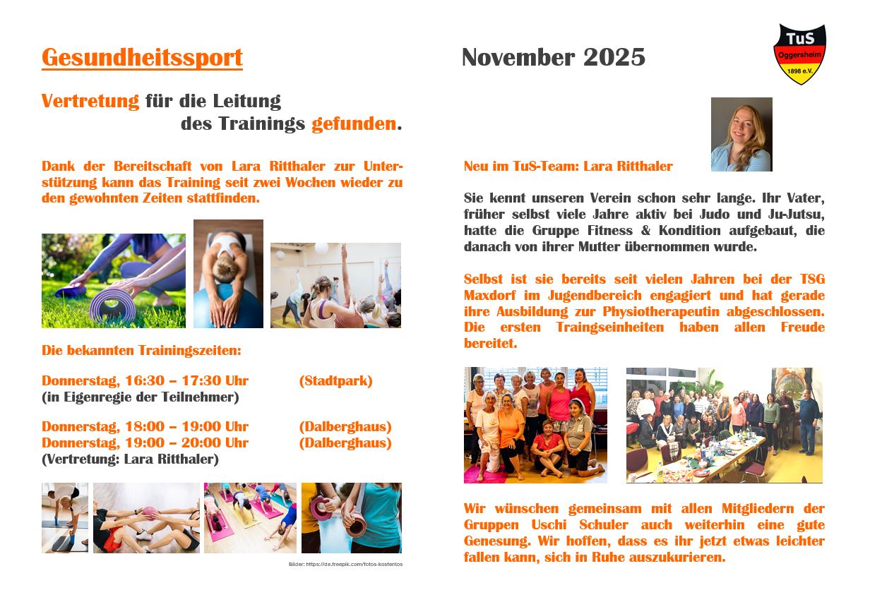 021 Schaukasten Aktuelles 2025 11 30 Gesundheitssport