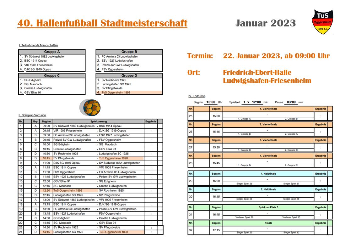 047 Schaukasten Aktuelles 2022 12 10 Hallenfuball Stadtmeisterschaft