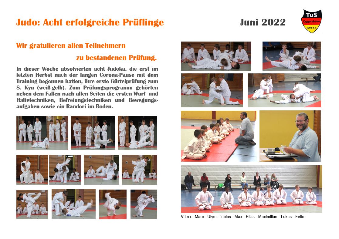 069 Schaukasten Aktuelles 2022 06 08 Judo Grtelprfung