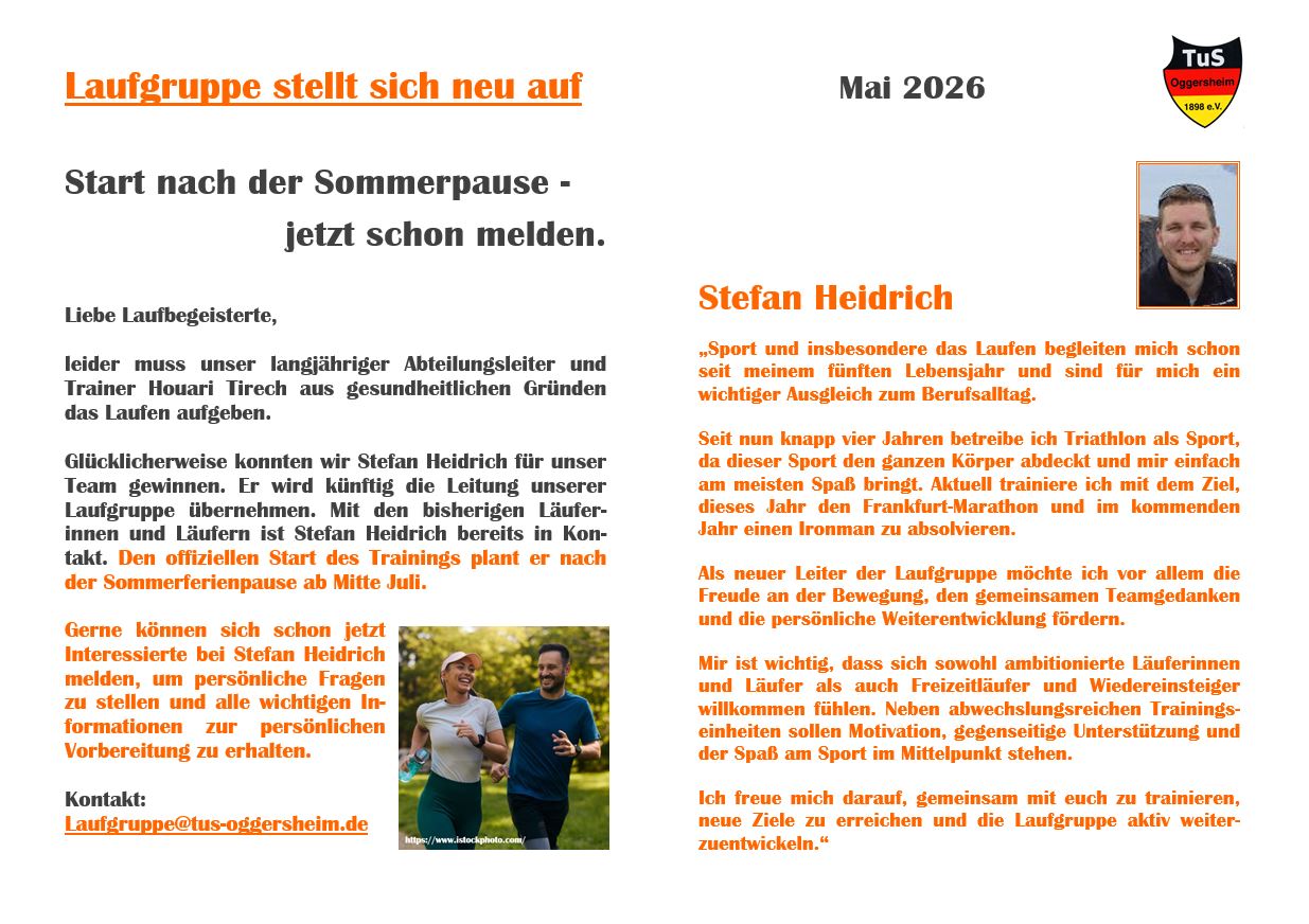 086 Schaukasten Aktuelles 2026 05 17 Laufgruppe wieder ab Sommer
