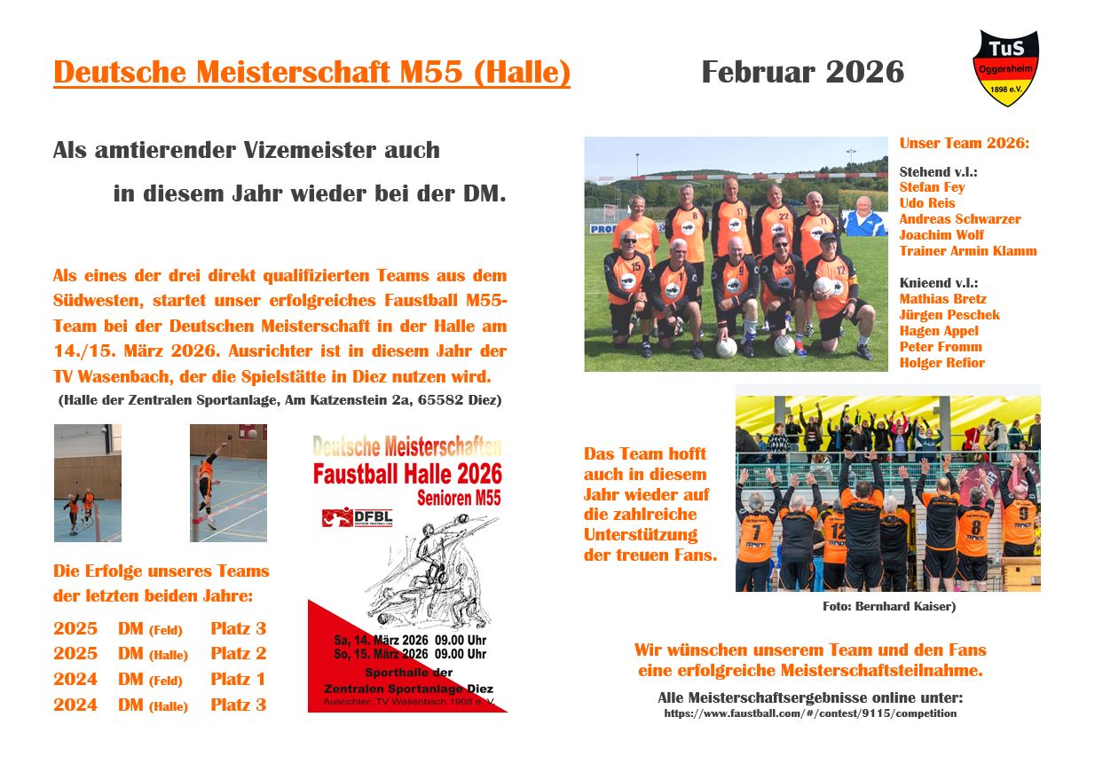 097 Schaukasten Aktuelles 2026 02 01 Faustball DM M55 Ankndigung